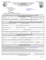 FWS Form 3-200-72 Federal Fish and Wildlife Permit Application Form - Eagle Nest Take