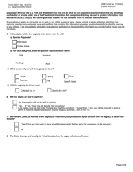 FWS Form 3-200-77 Federal Fish and Wildlife Permit Application Form - Native American Eagle Take for Religious Purposes, Page 3