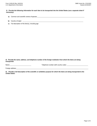 FWS Form 3-200-82 Federal Fish and Wildlife Permit Application Form - Bald Eagle or Golden Eagle Transport Into the United States for Scientific or Exhibition Purposes, Page 3