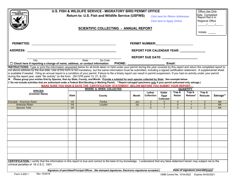FWS Form 3-202-1  Printable Pdf