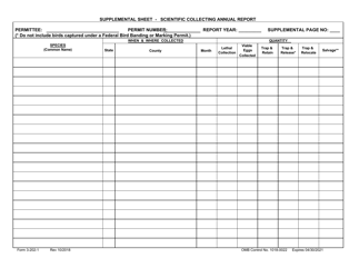 FWS Form 3-202-1 Scientific Collecting - Annual Report, Page 2