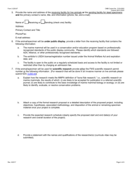 FWS Form 3-200-87 Federal Fish and Wildlife Permit Application Form - Transfer/Transport of Captive-Held Marine Mammals (Mmpa), Page 4