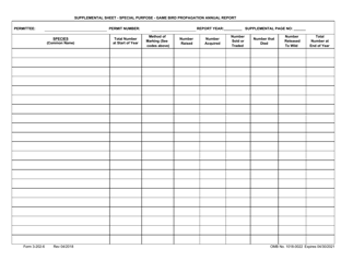 FWS Form 3-202-6 Special Purpose - Game Bird - Annual Report, Page 2