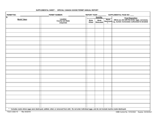 FWS Form 3-202-10 Special Canada Goose Permit - Annual Report, Page 2