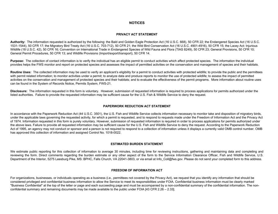 FWS Form 3-202-14 Native American Eagle Aviary - Annual Report, Page 3