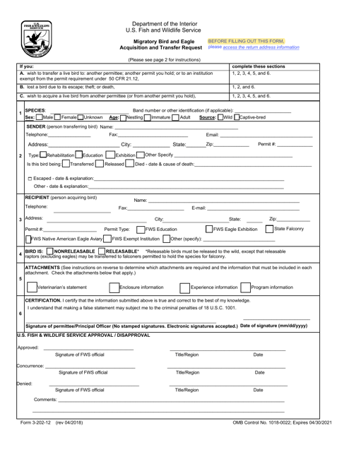 FWS Form 3-202-12  Printable Pdf