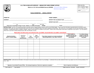 FWS Form 3-202-13 Eagle Exhibition - Annual Report