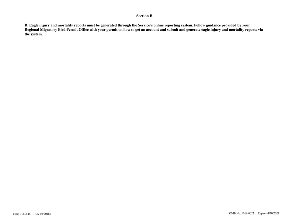 FWS Form 3-202-15 Eagle Take (50 Cfr 22.26) - Annual Report, Page 3