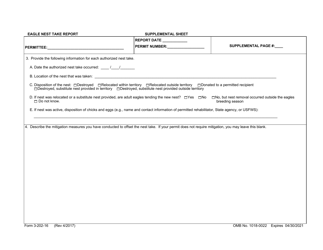 FWS Form 3-202-16 Eagle Nest Take (50 Cfr 22.27) - Report, Page 2