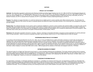 FWS Form 3-202-16 Eagle Nest Take (50 Cfr 22.27) - Report, Page 3