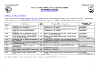 FWS Form 3-2436 Annual Report - Depredation and Control Orders, Page 2