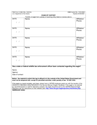FWS Form 3-2480 Eagle Recovery Tag, Page 2