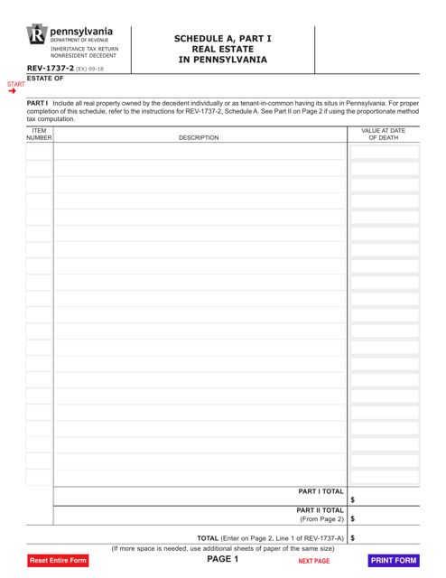 Form REV-1737-2 Schedule A  Printable Pdf