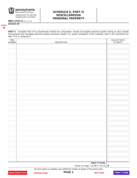 Form REV-1737-4 Schedule E Miscellaneous Personal Property - Pennsylvania, Page 2