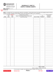Form REV-1737-5 Schedule F Jointly-Owned Assets - Pennsylvania, Page 2