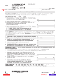 Document preview: Form PA-1000 B/D/E Pa Schedule B/D/E - Widow or Widower/Public Assistance/ Business Use Prorations - Pennsylvania, 2018