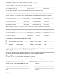 Certified Real Estate Prelicensing Instructor Application Form (Education and Experience) - Louisiana, Page 2