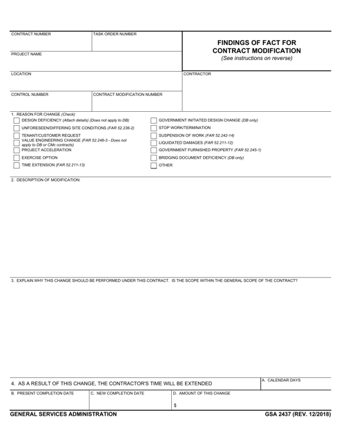 GSA Form 2437  Printable Pdf