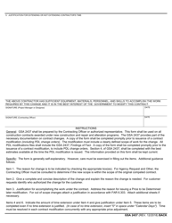 GSA Form 2437 Findings of Fact for Contract Modification, Page 2