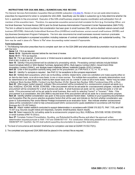 GSA Form 2689 Small Business Analysis Record, Page 4
