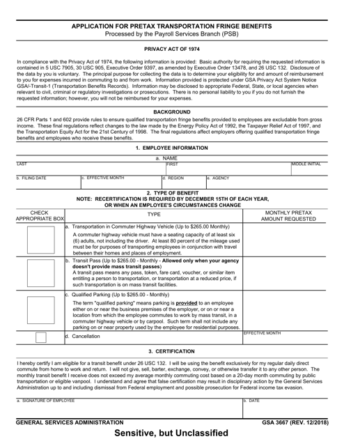 GSA Form 3667  Printable Pdf