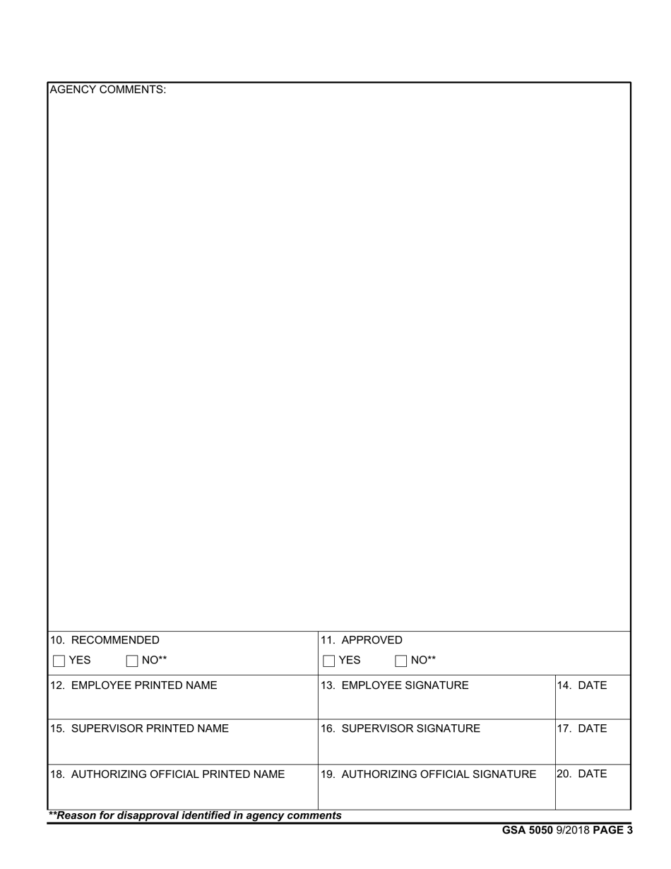 GSA Form 5050 Phased Retirement Time Limit Agreement, Page 3