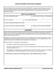 Document preview: GSA Form 5051 Phased Retirement Mentoring Agreement