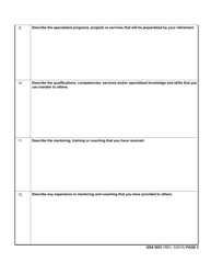 GSA Form 5051 Phased Retirement Mentoring Agreement, Page 2