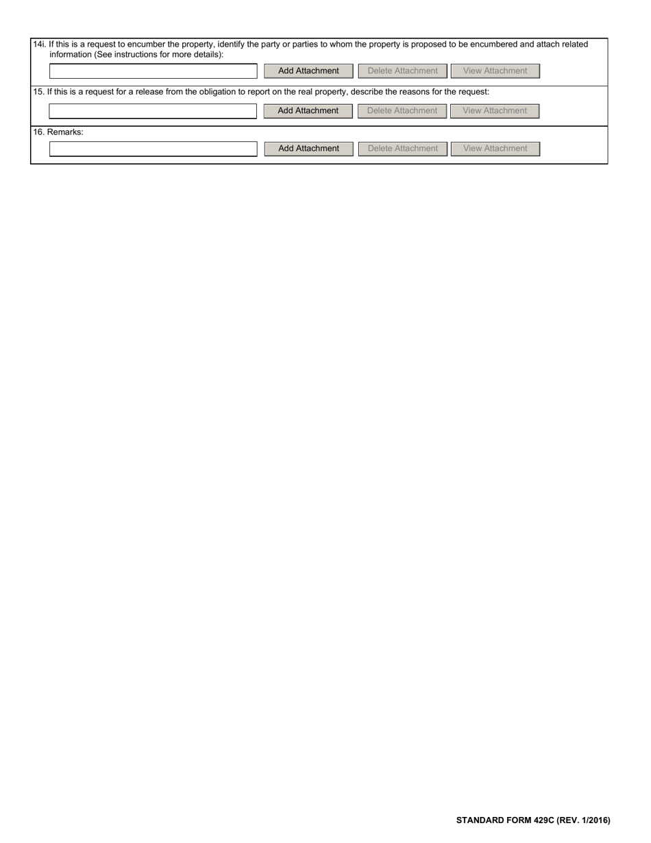 Form SF-429 Attachment C Real Property Status Report - Disposition or Encumbrance Request, Page 2