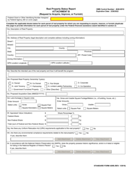 Form SF-429 Attachment B Real Property Status Report - Request to Acquire, Improve, or Furnish