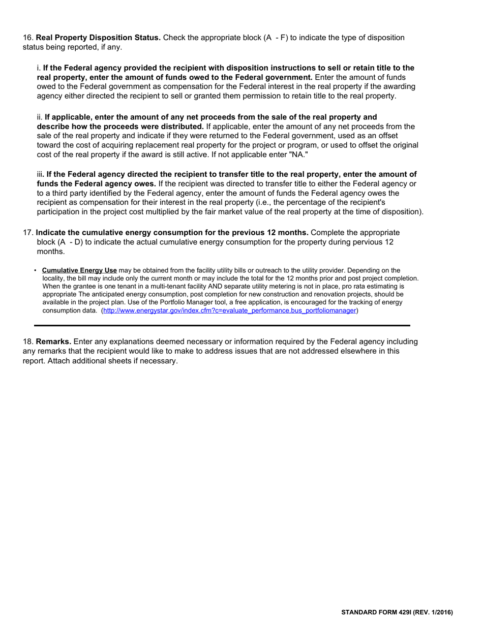 Instructions for Form SF-429 Real Property Status Report, Page 5