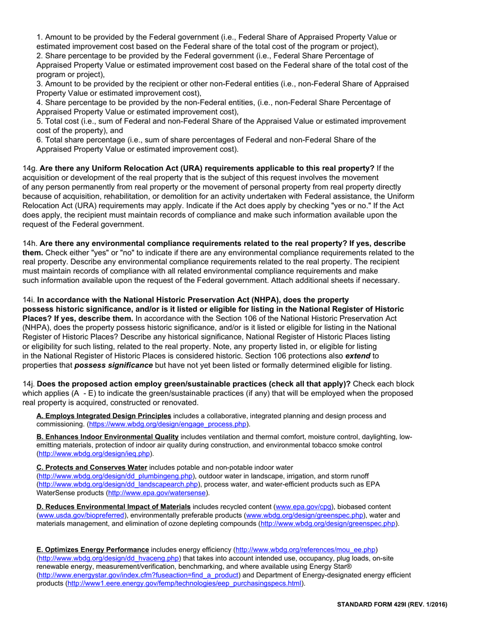 Instructions for Form SF-429 Real Property Status Report, Page 7