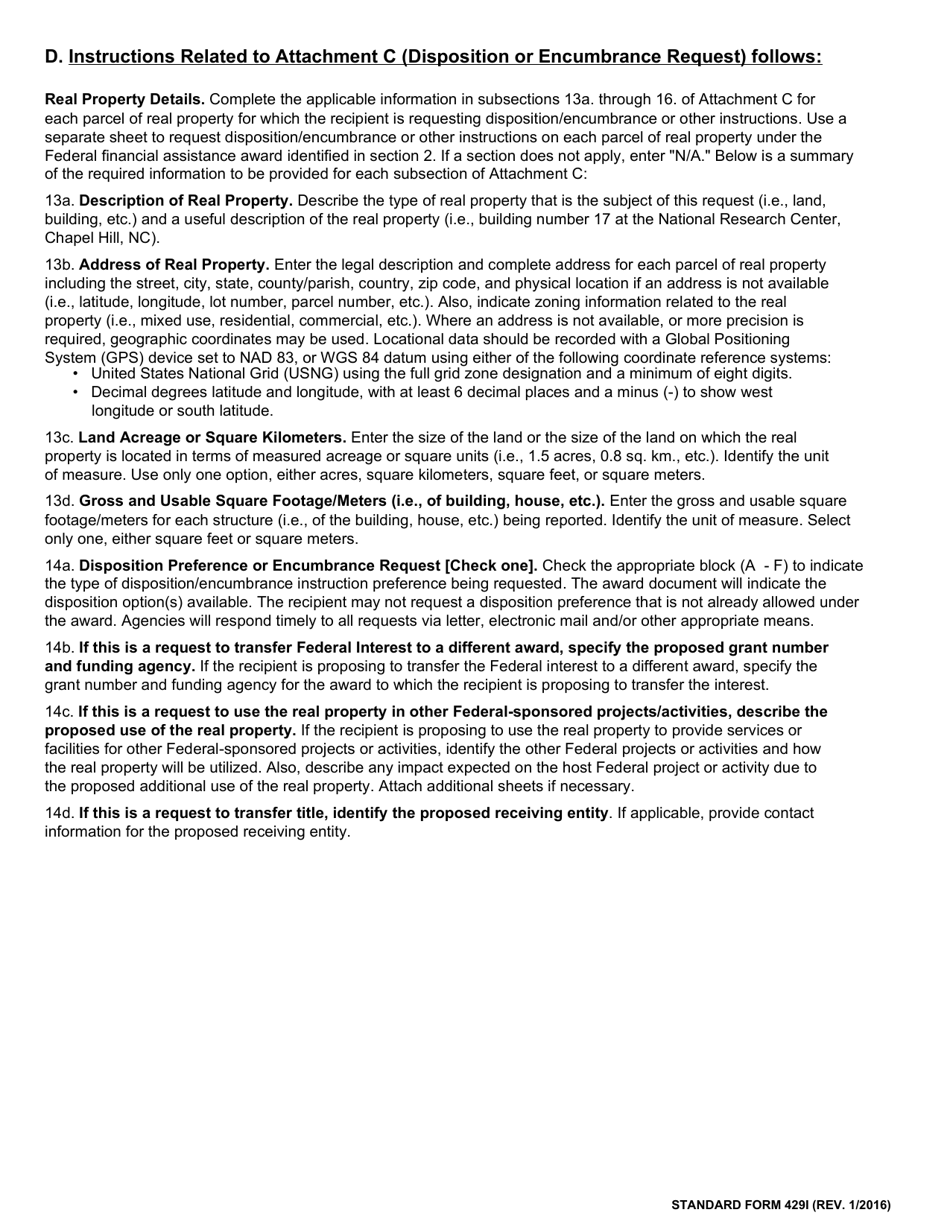 Instructions for Form SF-429 Real Property Status Report, Page 9