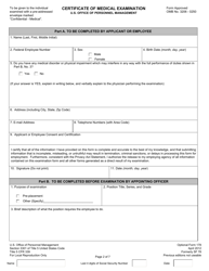 OPM Optional Form 178 Certificate of Medical Examination, Page 2