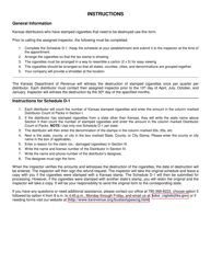 Form CG-27 Schedule D-1 Request for Refund of Stamped Unsaleable Cigarettes - Kansas, Page 2