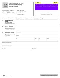 Form MA53-41 Business Entity Mailing Address Update - Kansas, Page 2