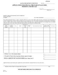 Form MF-10 Application for Special Pre-paid Lp-Gas User Permits and Decals - Kansas