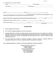 Form MF-53 Application for Motor Fuel Retailers License - Kansas, Page 2