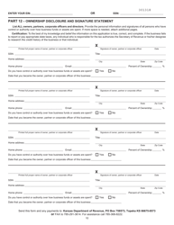 Form CR-1216 Kansas Business Tax Application Packet - Kansas, Page 10