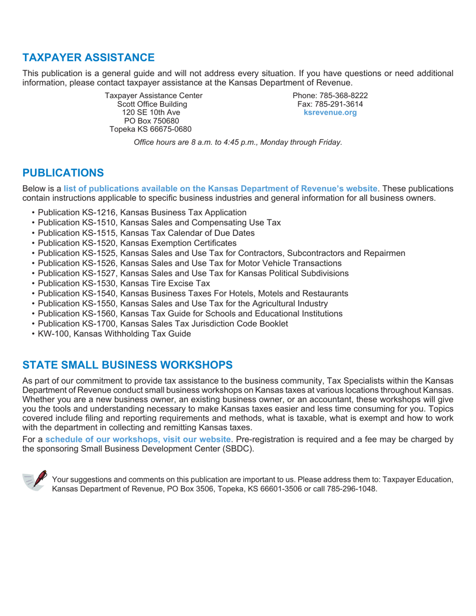 Form CR-1216 Kansas Business Tax Application Packet - Kansas, Page 16