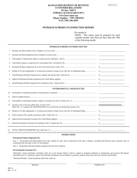 Form MF-7A Petroleum Products Inspection Reports Without Assurance - Kansas