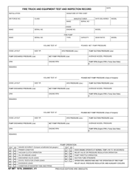 AF IMT Form 1078 Fire Truck and Equipment Test and Inspection Record