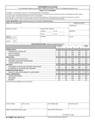 Document preview: AF Form 1743 Interview Evaluation