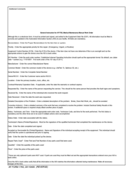 AF Form 1763 Medical Maintenance Manual Workorder, Page 2
