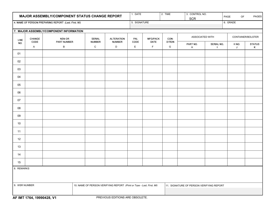 AF IMT Form 1764 Fill Out Sign Online And Download Fillable PDF AF IMT Form 1764 Fill Out Sign Online And Download Fillable PDF
