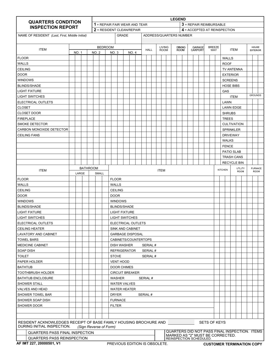 AF IMT Form 227 - Fill Out, Sign Online and Download Fillable PDF ...