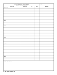 AF IMT Form 2508 Patient Calorie Count Sheet