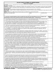 Document preview: AF Form 2631 Palace Chase Statement of Understanding