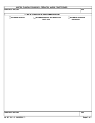 AF IMT Form 2817-1 Clinical Privileges - Pediatric Nurse Practitioner, Page 2