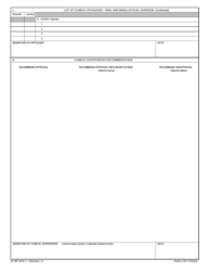 AF IMT Form 2818-11 Clinical Privileges - Oral and Maxillofacial Surgeon, Page 2